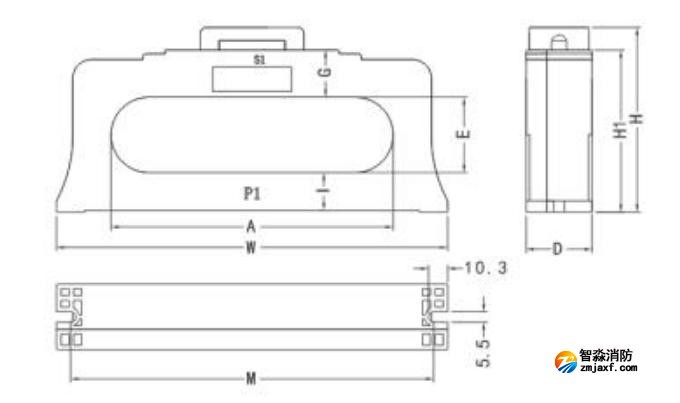 閉口式,方孔100A-630A外形尺寸圖 閉口式,方孔100A-630A外形尺寸圖
