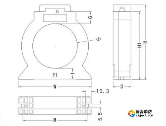 閉口式,圓孔100A-630A外形尺寸圖